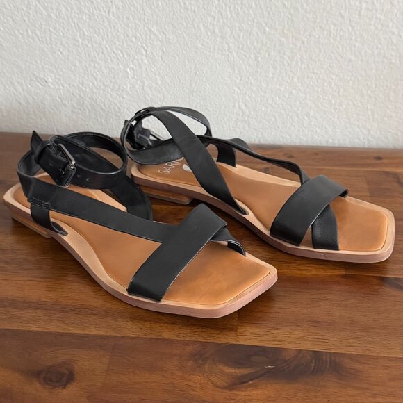 SARTO by Franco Sarto - Emma Leather Ankle Strap Sandals in Black - Picture 6 of 10